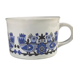 Vintage 1982 FTD Blue Bird Oversized Soup Mug Coffee Cup Retro Cottagecore MCM